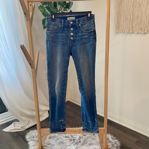 Madewell slim straight jean with front buttons